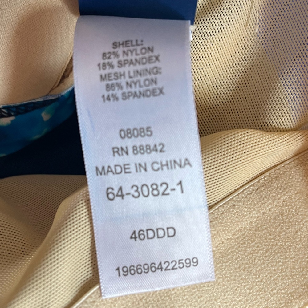 Swim365 Blue Criss Cross Tankini Top, 46DDD - Picture 9 of 10